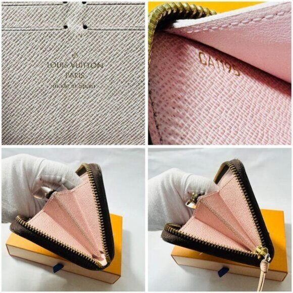 🌷Louis Vuitton Monogram Clemence Zippy Long Wallet Rose Ballerine Pink Interior - Picture 13 of 15